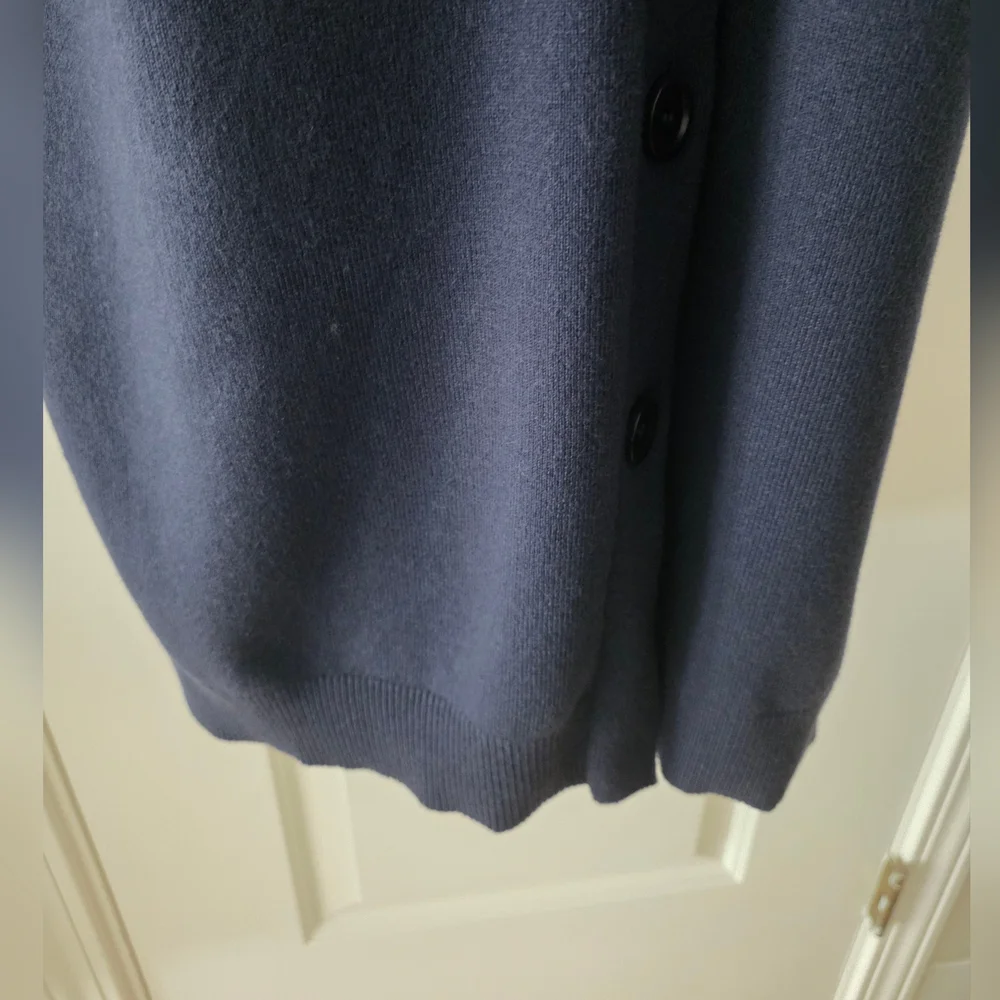 TIBI Wool Blend Navy Blue Button Down Long Cardigan Size M. - Picture 6 of 14